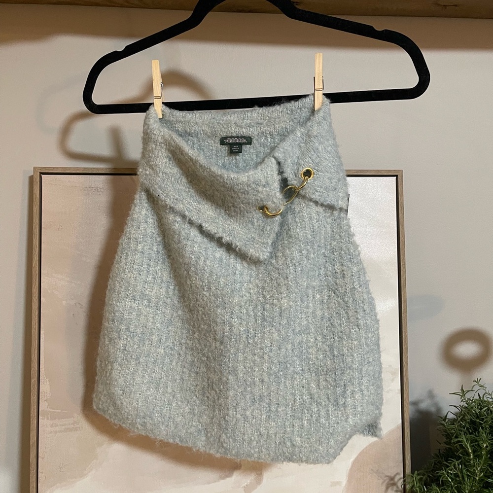 Wild Fable XXS Light Blue Skirt with gold chain detail